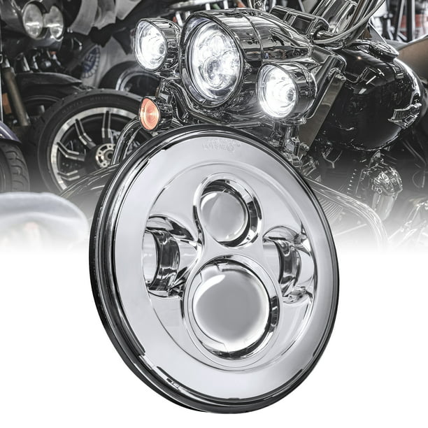 7" LED Headlight Passings Light Black For Harley Davidson Touring Road King